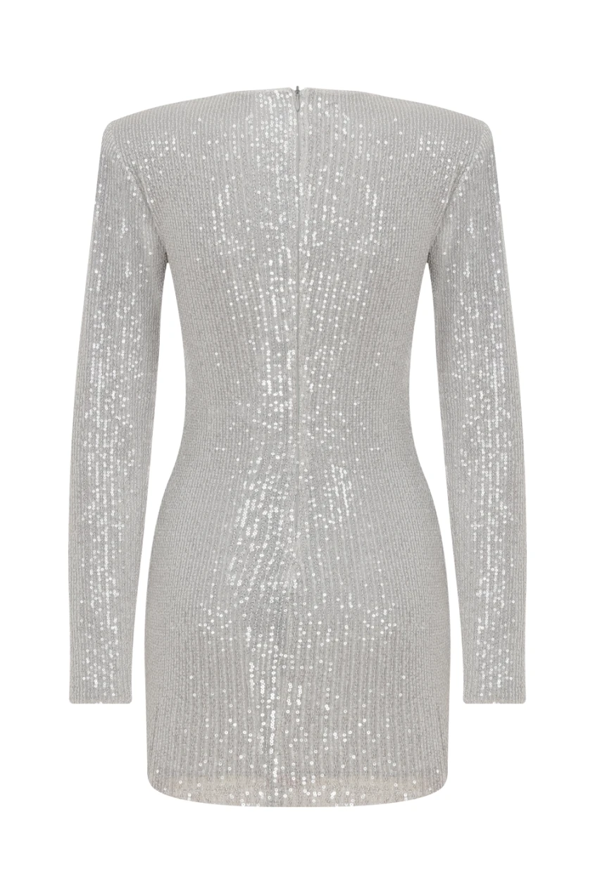 BRIDGET SEQUIN GREY MINI DRESS
