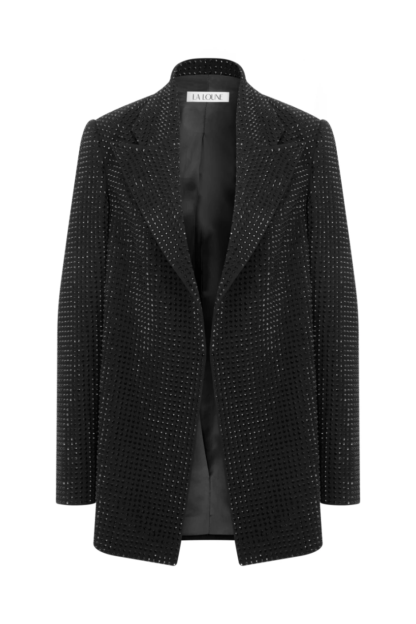 GABRIEL CRYSTAL-EMBELLISHED BLACK JACKET